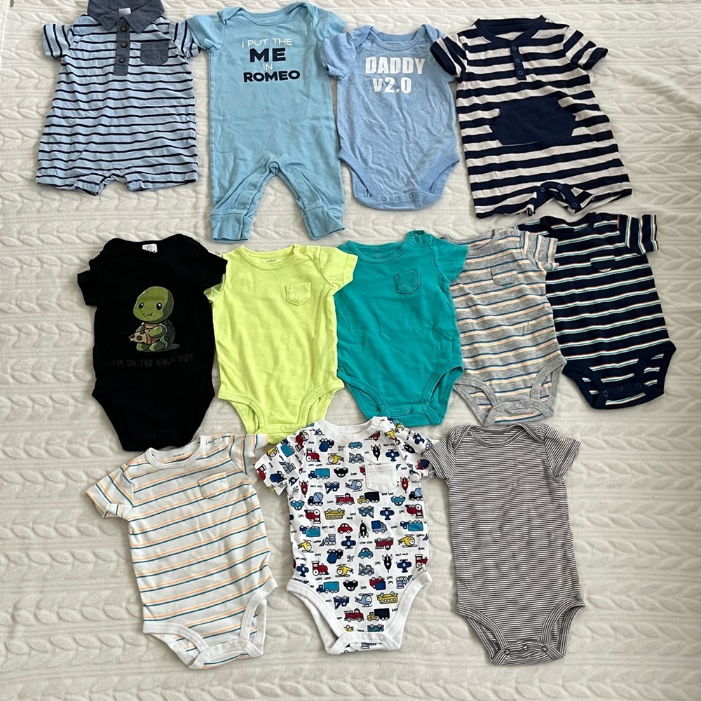 12 pcs Bundle of Assorted Kids One Pieces Set
